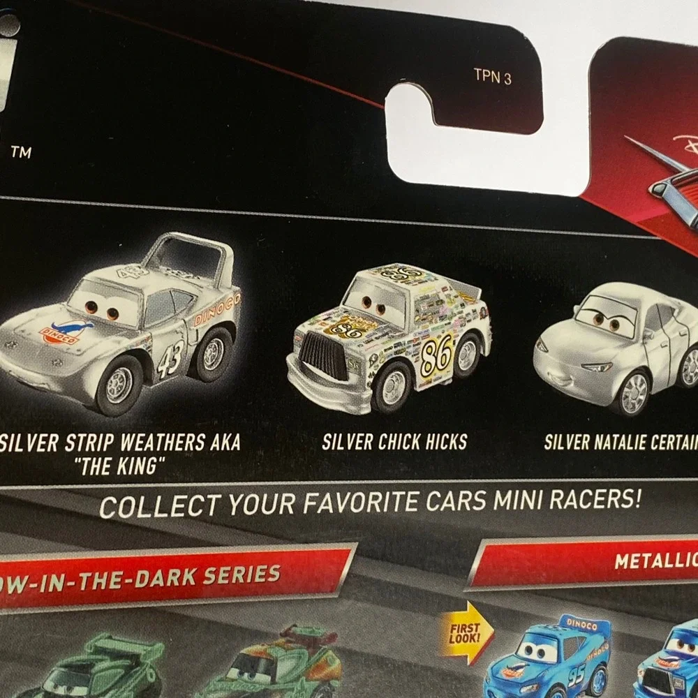 Disney Pixar Cars Mini Racers 3-Pack Metal Silver NEW Strip Weathers Chick Hicks